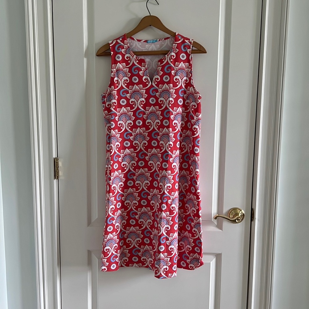 JMcLaughlin orange and blue Medium dress